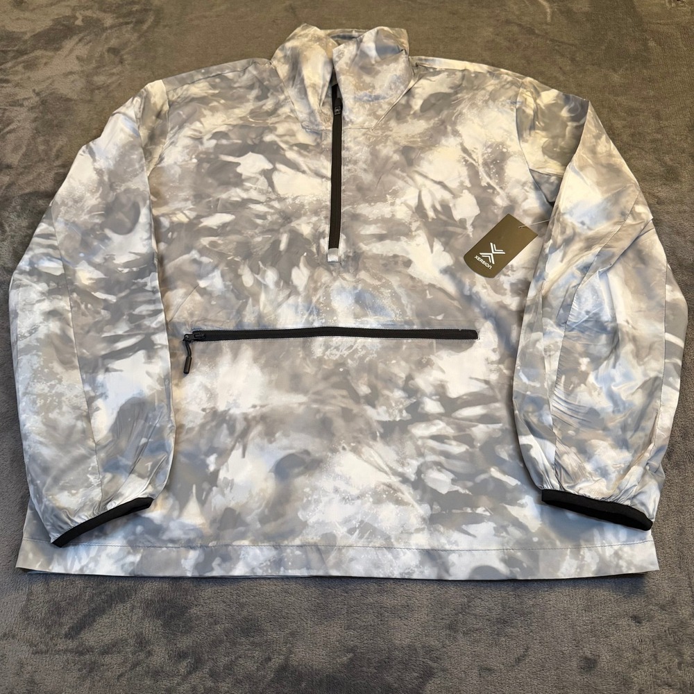 Xersion Train Ripstop Mock Neck‎ Jacket Grey Ice Lightweight Mens Large NWT